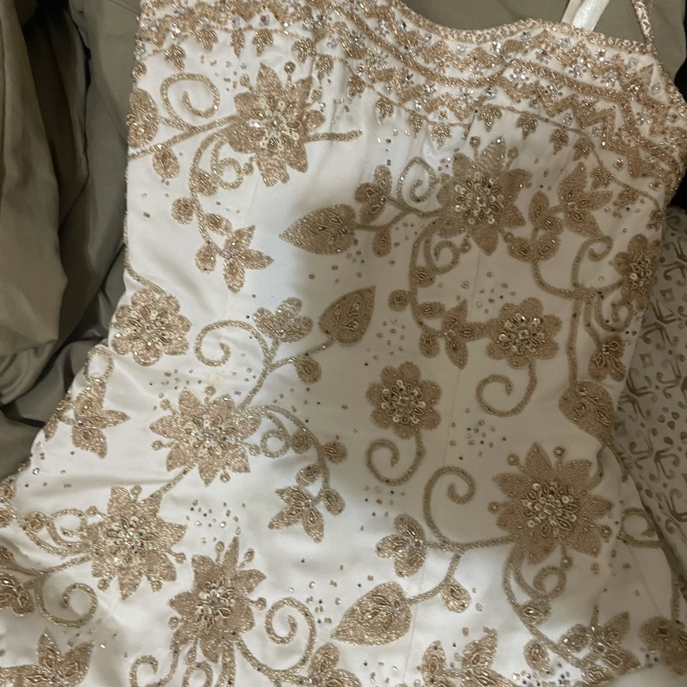 Beautiful wedding gown !! Ivory & Gold !!